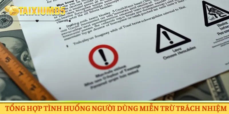 Tổng hợp tình huống người dùng miễn trừ trách nhiệm